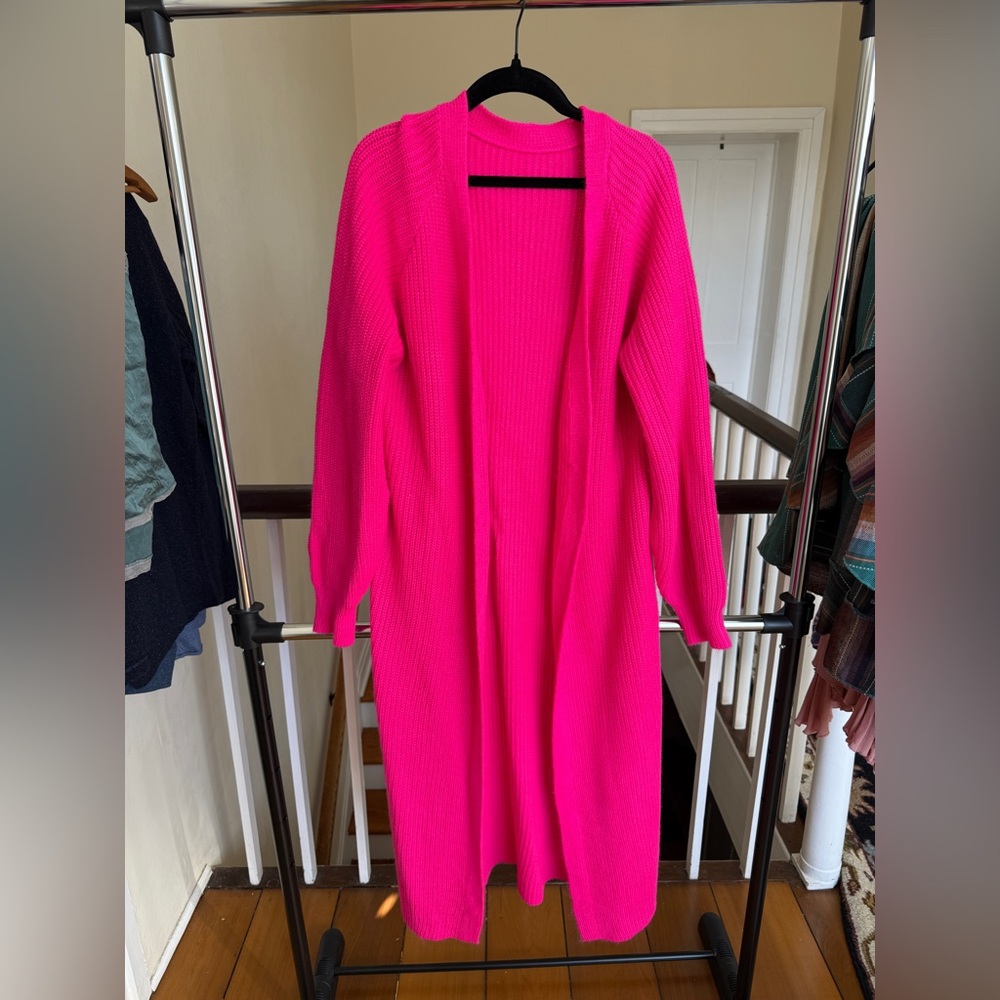 Women's Pink Sweater Cardigan